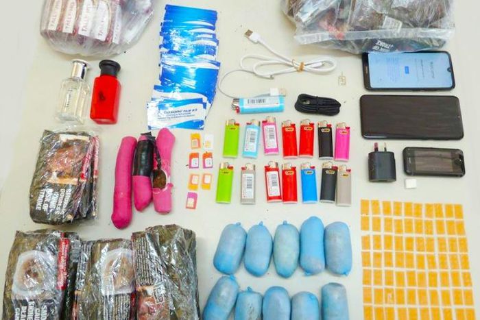 Contraband confiscated from the mail of inmates in NSW prisons, shown in this photo released on May 17