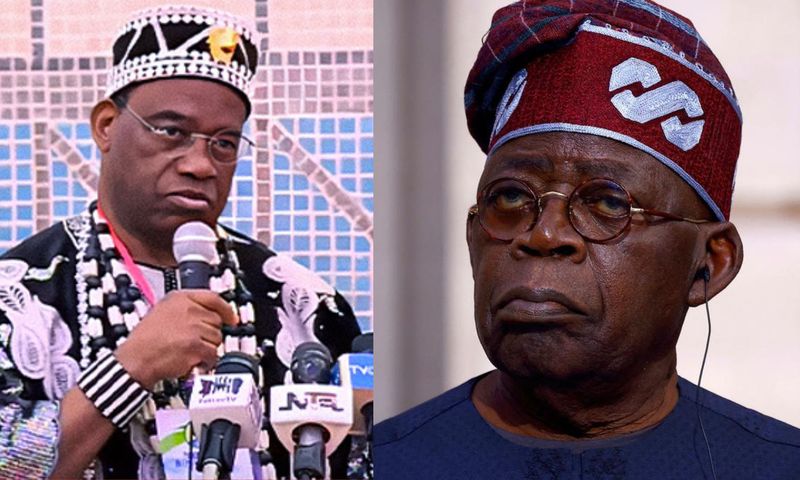President Bola Tinubu and the Tor Tiv of Benue State, James Ayatse.