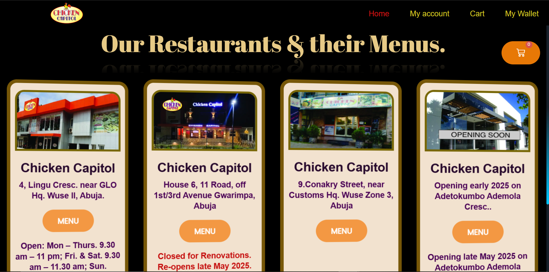 Chicken Capitol Menu