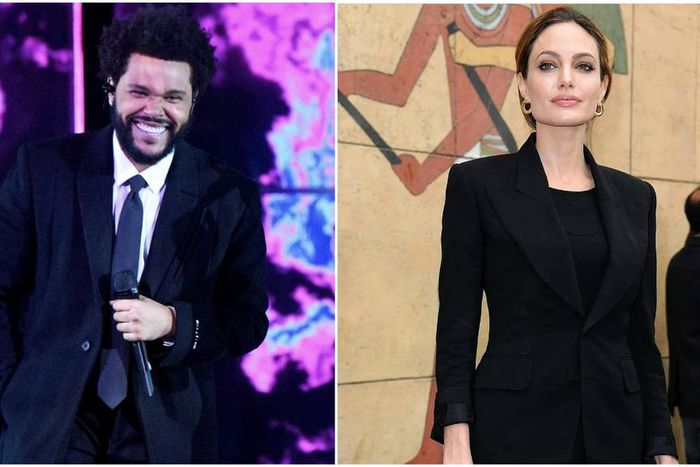 American singer The Weeknd and movie star Angelina Jolie [Instagram/TheWeeknd] [Instagram/AngelinaJolie]