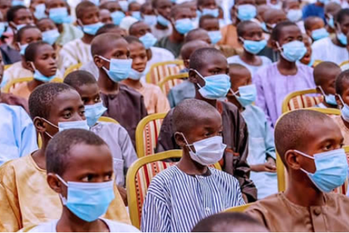 Kankara schoolboys after they regained freedom (Punch)