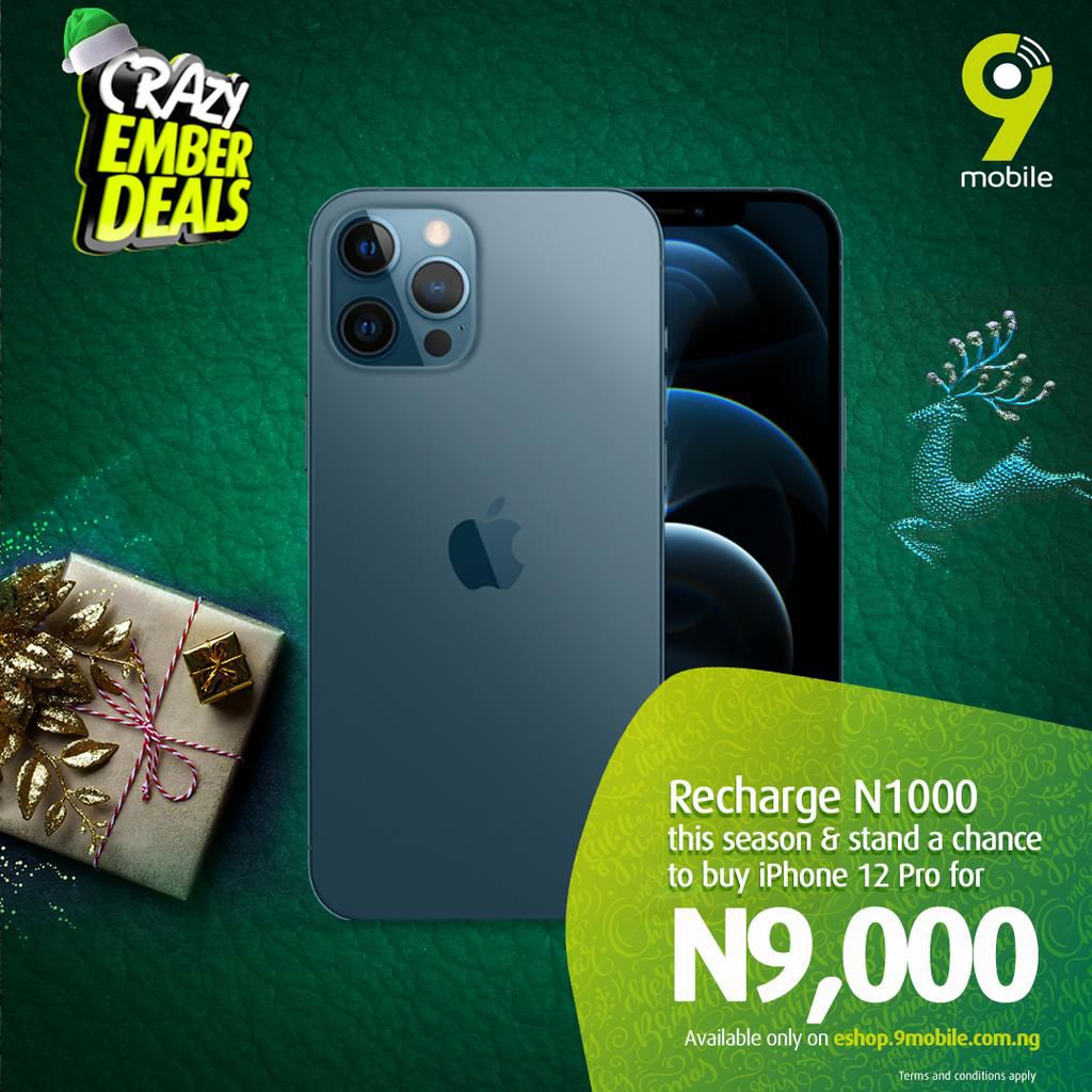 Get up to 99% off your dream devices, electronics this Christmas with 9mobile Crazy Ember Deals. (9mobile)