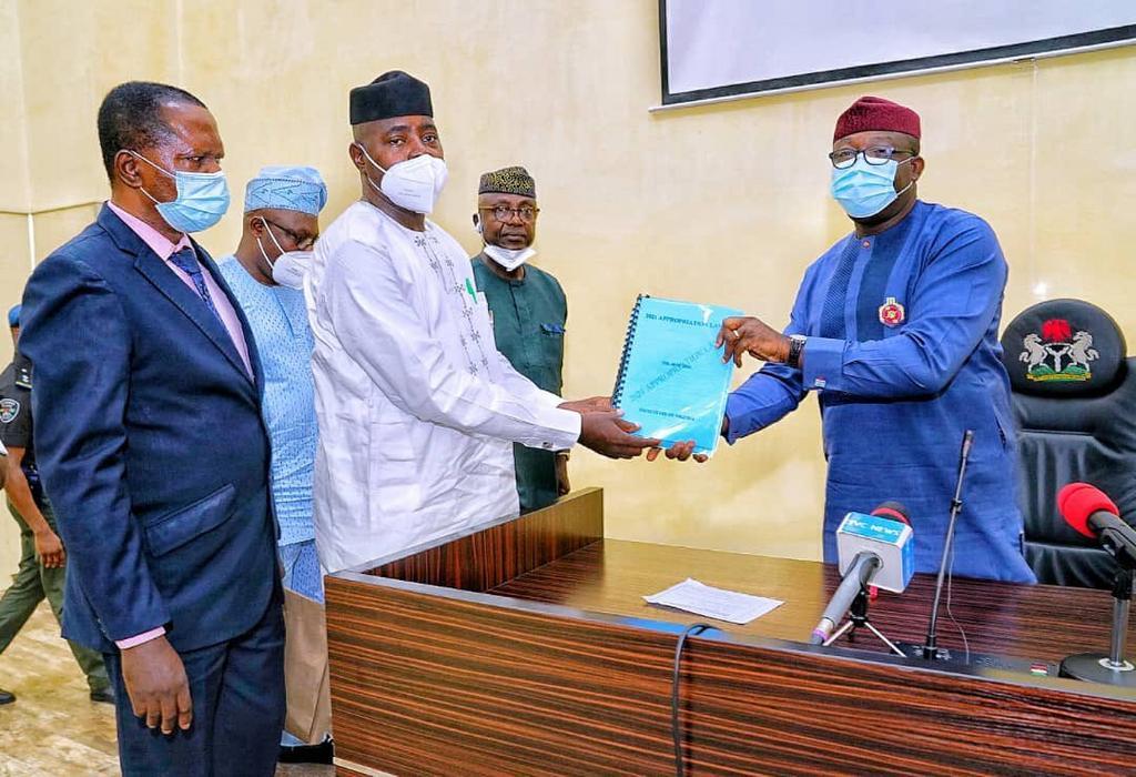 Governor Kayode Fayemi signs 2021 budget into law, promises full implementation. [Twitter/@kfayemi]