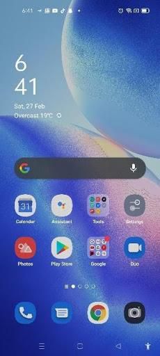Screenshot of how my Reno5 user interface looks like