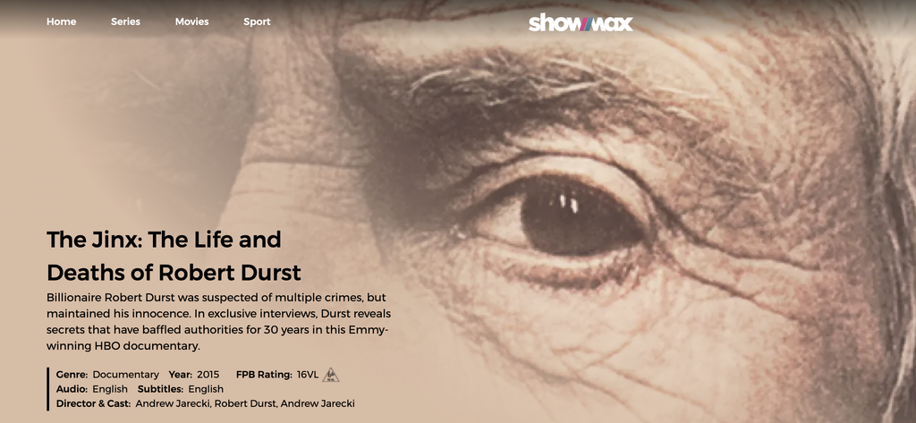 The Jinx  The Life and Deaths of Robert Durst