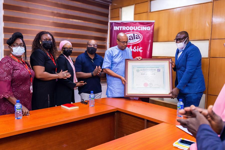 L-R: Members of the UAC Foods Team - Dayo Adeeko, General Manager, Human Resources; Adebola Williams, General Manager, Marketing; Hadiza Oyeleye, General Manager, Supply Chain; and Sam Amoforitse, General Manager, Manufacturing; as Dr Oladele Ajayi, MD...