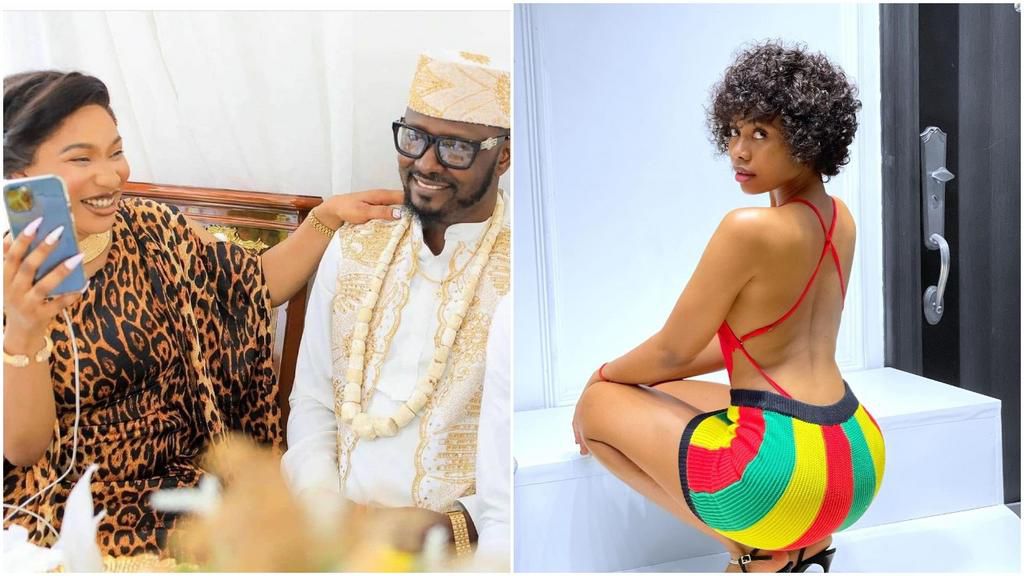 Tonto Dikeh, Prince Kpokpogri and Instagram Influencer Janemena [Instagram/TontoDikeh] [Instagram/Janemena]
