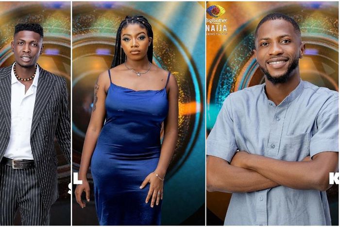 The housemates caught in the web of drama, Sammie, Angel and Kayvee [Instagram/BigBroNaija]