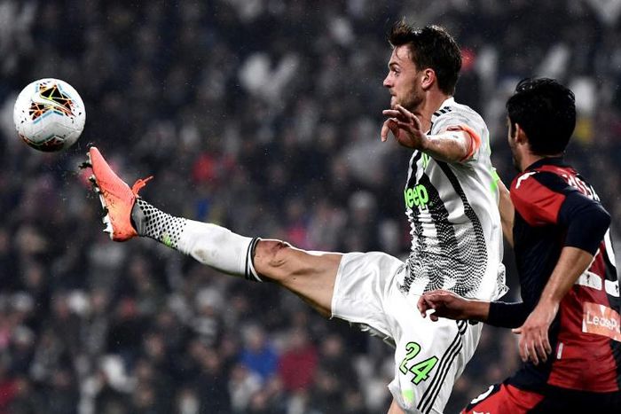 Juventus defender Daniele Rugani (left) has ended his loan deal at Rennes to go to Cagliari