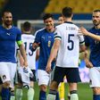 Italy midfielder Matteo Pessina (C) and defender Leonardo Bonucci (R) both contracted coronavirus on international duty.