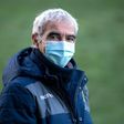I'm back! Raymond Domenech arrives at training in Nantes