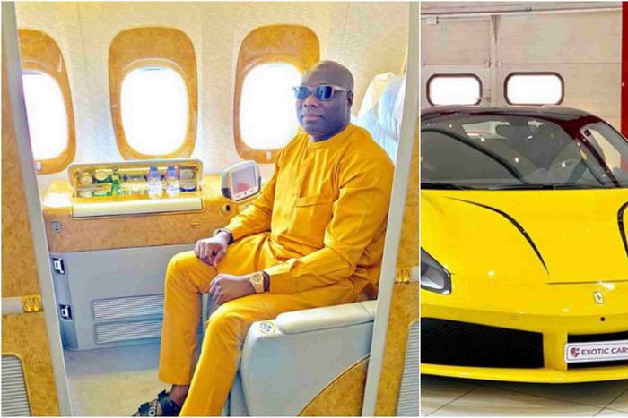 Mompha displays his riches (Lailasnews)