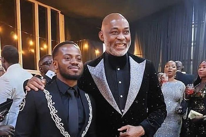 Richard Mofe-Damijo and Korede Bello at his 60th birthday party [TheWillDownTown]