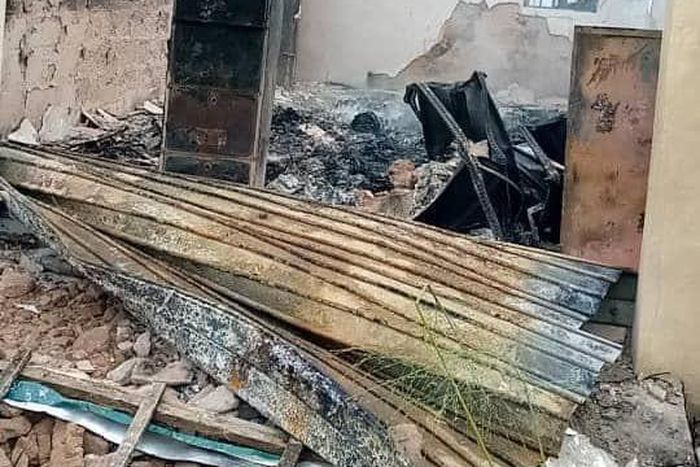 The INEC office in Abia State was completely destroyed [INEC]