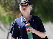 Stefani sports a diamond band with her engagement ring. [PageSix]