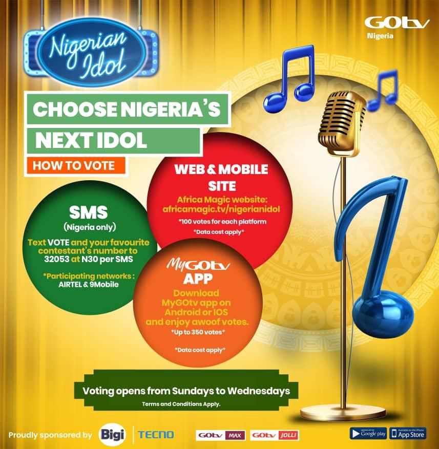 How to vote your favourite Nigerian Idol contestant