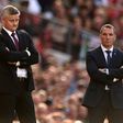 Top-four battle: Manchester United manager Ole Gunnar Solskjaer (left) and Leicester City boss Brendan Rodgers