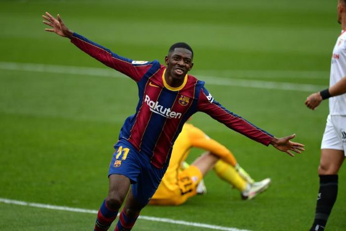 Ousmane Dembele scored for Barcelona against Sevilla on Saturday in La Liga.