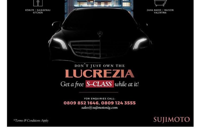 Get a free brand new S-Class when you own a unit of Africa's best condominumum - LucreziaBySujimoto