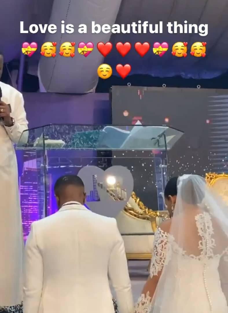 Williams Uchemba and Brunella Oscar say their 'I dos' at the Dominion City Church, Lagos. [LIB]