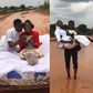Photos: Couple protests bad road by celebrating honeymoon on untarred stretch