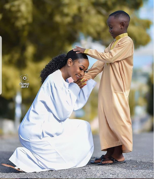 Akuapem Poloo and her son