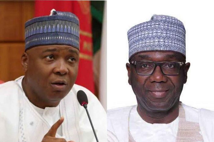 Former Senate President, Dr Bukola Saraki and Governor of Kwara state, AbdulRahman AbdulRazaq. [dailypost]