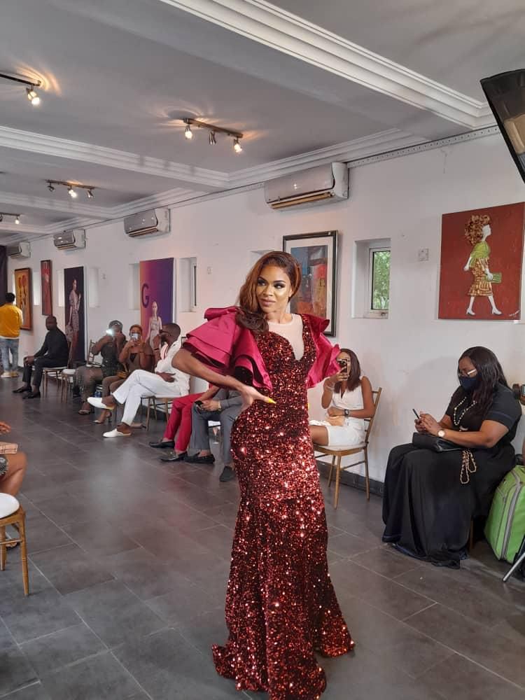 Venita Akpofure modelling the designs