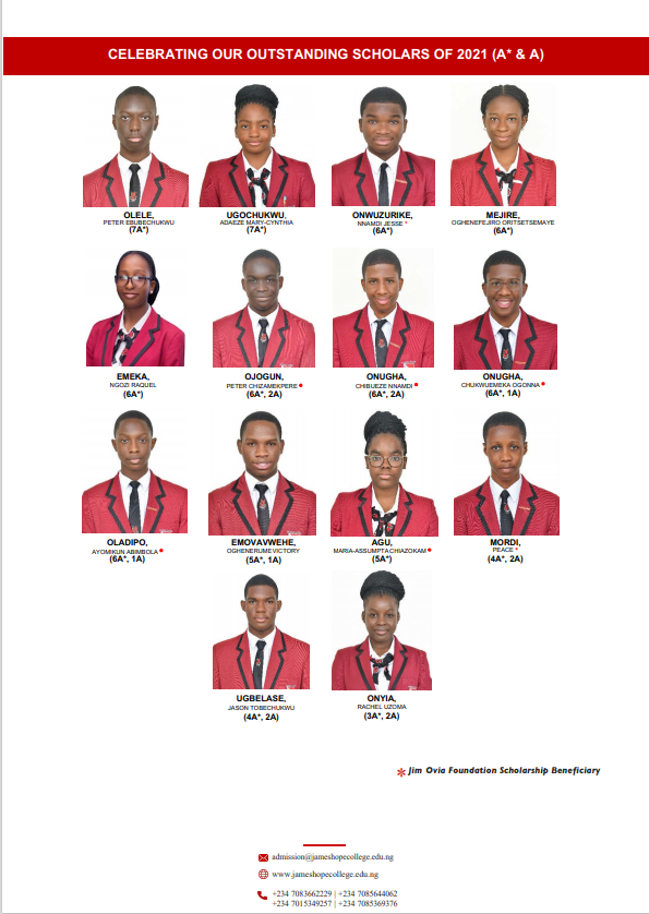 James Hope College stands out with an impressive academic performance in the May/June 2021 Cambridge IGCSE results