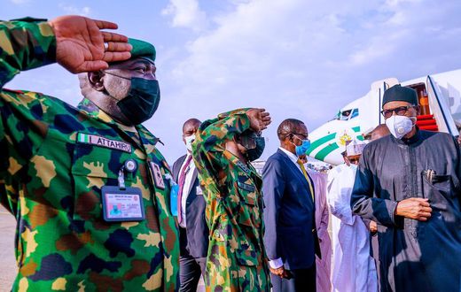 President Muhammadu Buhari returns to Nigeria after medical trip to London. [Presidency]