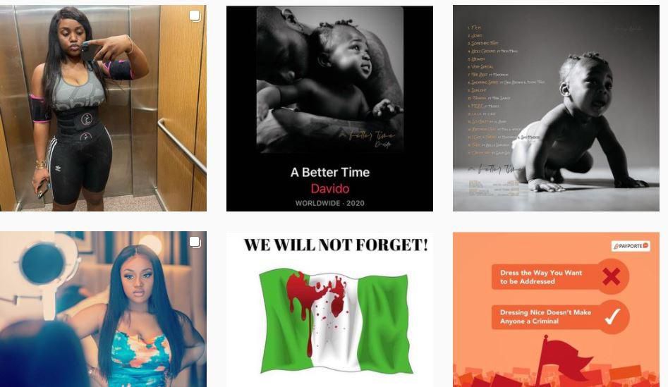 The only photo of Davido left on her Instagram page is that of album cover which features their son, Ifeanyi. [Instagram/ChefChi]
