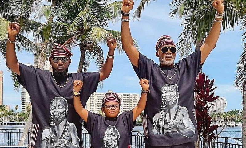 AY Makun, Osita Iheme and Richard Mofe-Damijo in 'Christmas In Miami' [Instagram/ositaiheme]