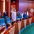 From right: President Muhammadu Buhari, Vice President, Prof Yemi Osinbajo and other members of the Federal Executive Council during their weekly meeting. (Punch)