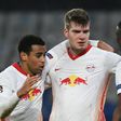 RB Leipzig striker Alexander Sorloth (C) celebrates scoring the winning goal at Istanbul Basaksehir