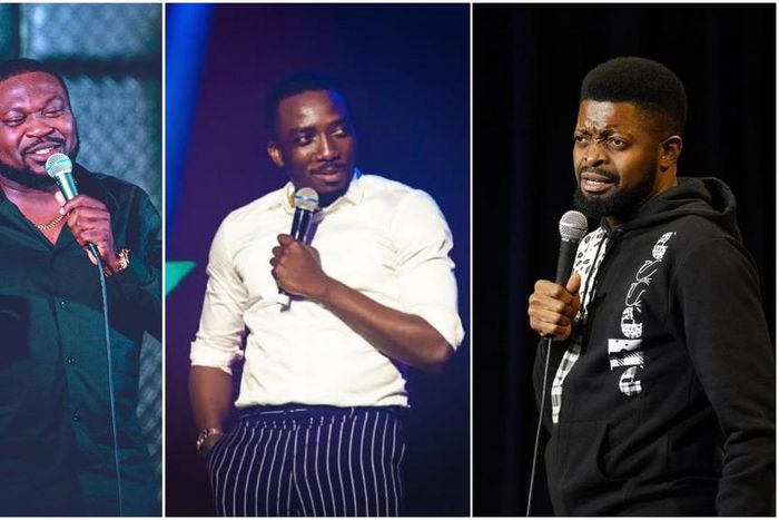 Buchi, Bovi and Basketmouth [Instagram/Bovi] [Instagram/Basketmouth]