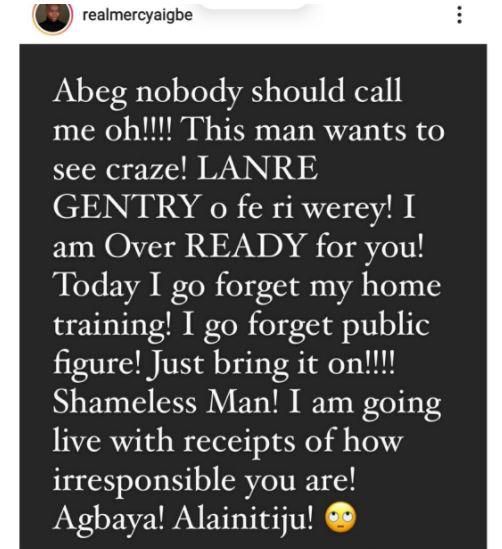 Mercy Aigbe says she's ready fight dirty with her estranged husband, Lanre Gentry. [Instagram/RealMercyAigbe]