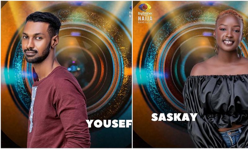 The two evicted housemates Yousef and Saskay [Instagram/BigBroNaija]