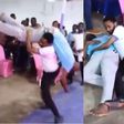 Church members look on as pastor ‘molests’ tall man in church to cast out evil spirit