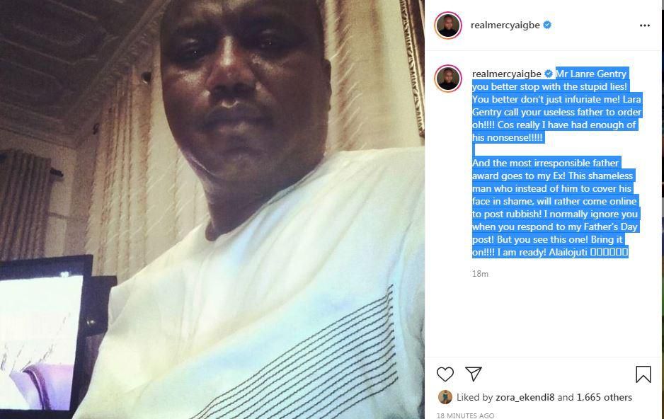 Mercy Aigbe says her estranged husband Lanre Gentry is an irresponsible man. [Instagram/RealMercyAigbe]