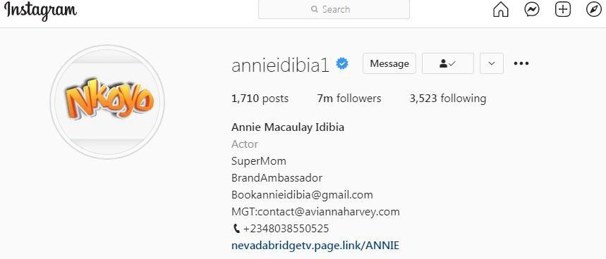 Annie Idibia has added her husband's surname back to her name on Instagram.