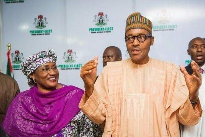 Late former Minister of Women Affairs, Aisha Alhassan with President Muhammadu Buhari.[dateline]