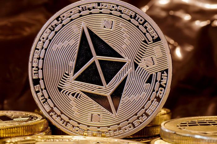 A visual representation of the digital cryptocurrency, ether.