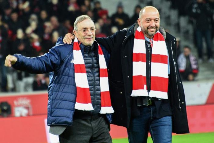 Gerard Lopez, right, took over Lille from  Michel Seydoux in 2017 and leaves the club top of the league and deeply in debt