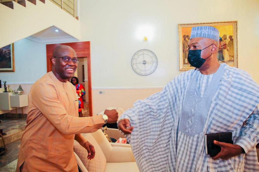 Makinde and Saraki during a recent peace meeting (Pulse)