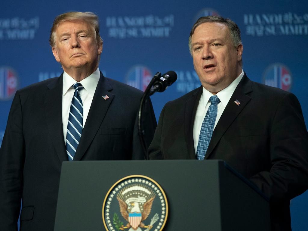 President Donald Trump and Secretary of State Mike Pompeo in Hanoi, Vietnam, in February 2019.
