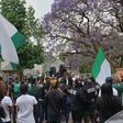 Nigerians living in South Africa protest in solidarity with youths back home protesting misgovernance and police brutality on Wednesday, Oct. 21, 2020 in Praetoria.  [Twitter/@NewsWireNGR]