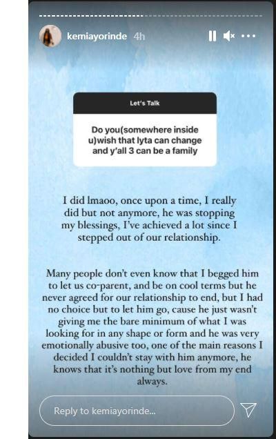 Kemi says she has achieved more since their split. [Instagram/KemiAyorinde]