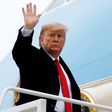 U.S. President Donald Trump waves as he boards Air Force One with First Lady Melania Trump at Joint Base Andrews in Maryland en route to West Palm Beach, Florida, U.S., January 31, 2020. REUTERS/Yuri Gripas