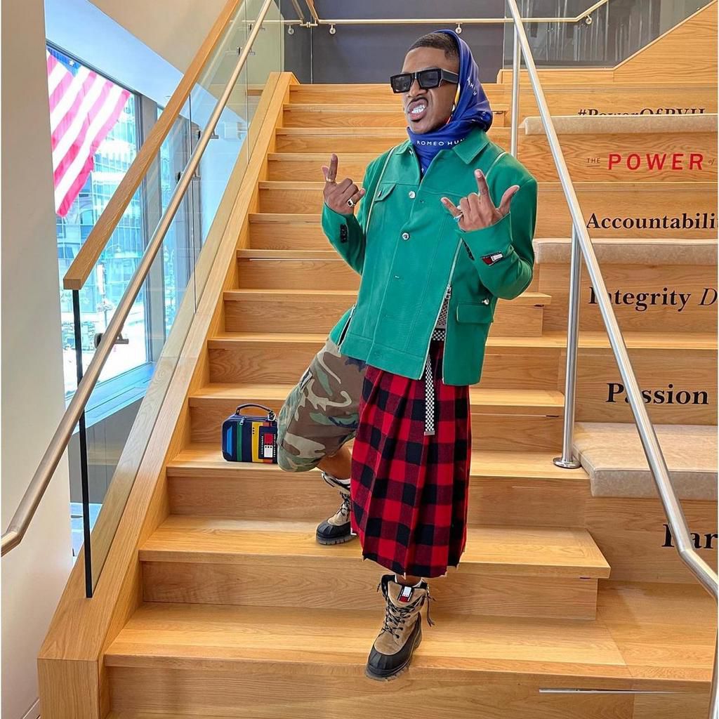 Romeo Hunte wearing the fall capsule collection [instagram/romeohunte]