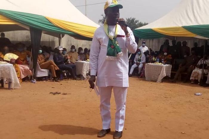 Former Central Bank Governor, Prof. Charles Chukwuma Soludo during his declaration to run for governorship office in Anambra state in 2021. [NAN]